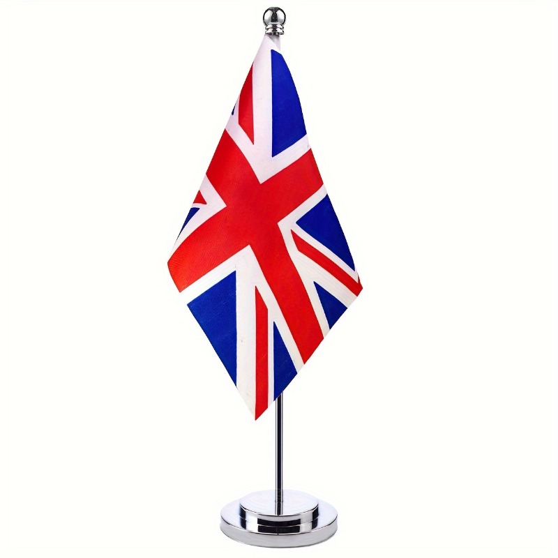 Home Office British - Bandeira de mesa de poliéster durável,