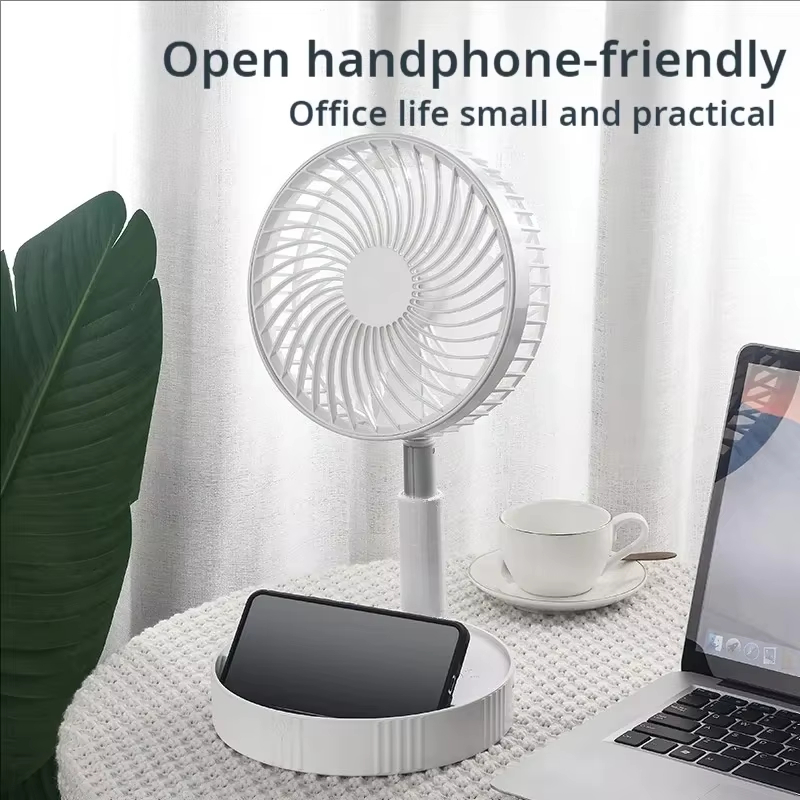 Usb Desk Fan - Ventilador Retrátil Portátil Mini Dobrável de