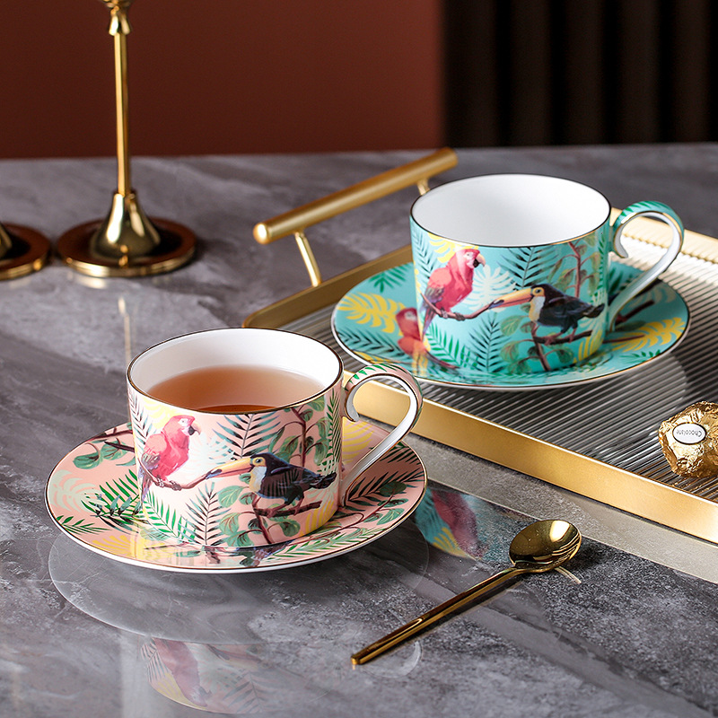 Home Office British - Xícara de café de porcelana, animais