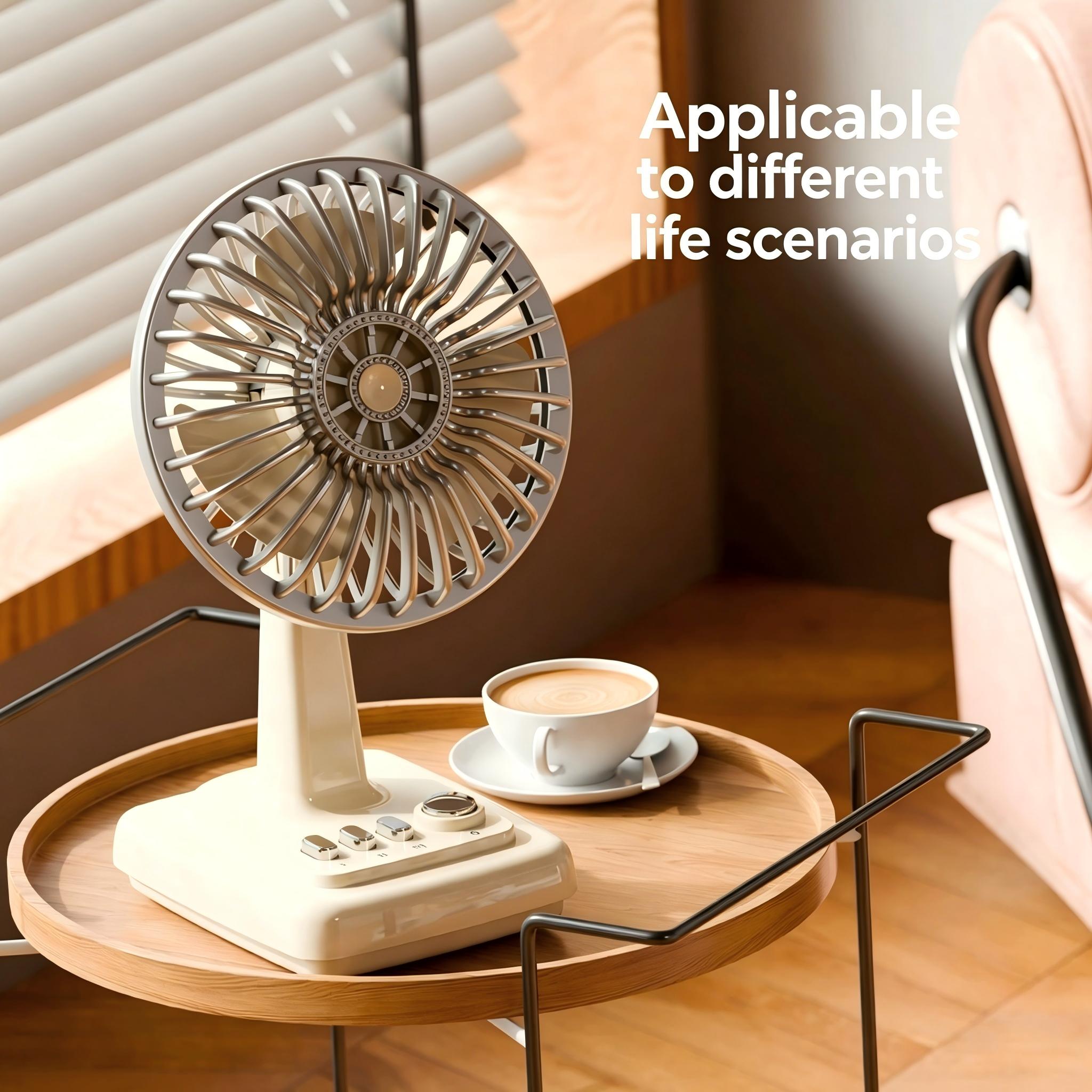 Usb Desk Fan - Ventilador de Mesa Retrô em Liga