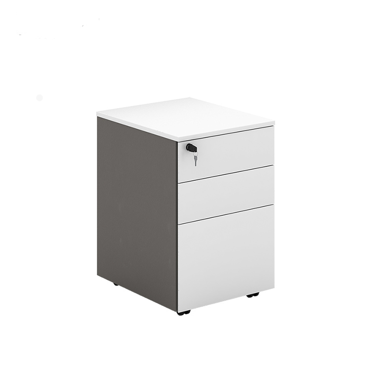 Drawer Pedestal Cabinet - Armário de Armazenamento Móvel Branco com