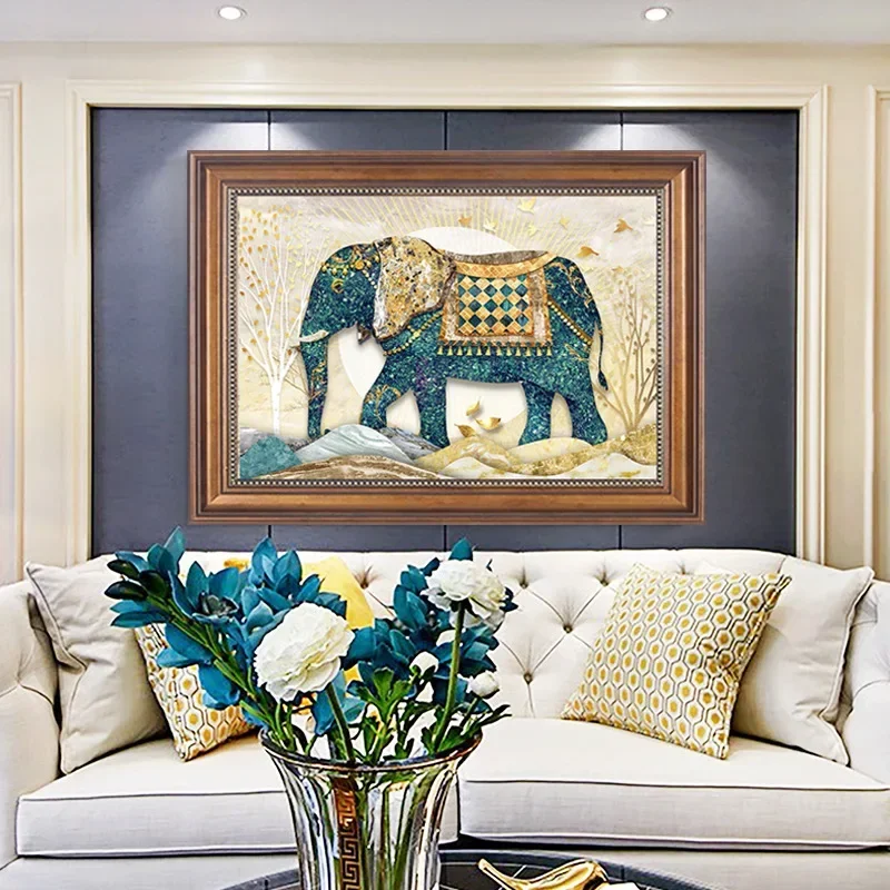 Elefante vitrificado 5d pintur - Home Office Wallpaper avaliação e preço