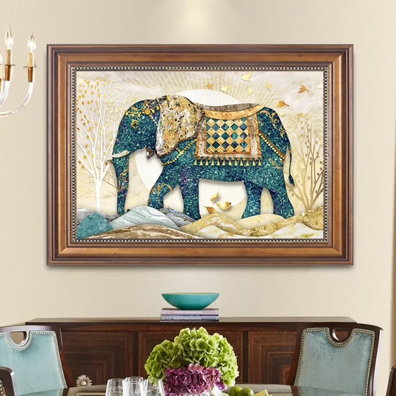 Elefante vitrificado 5d pintur - Home Office Wallpaper avaliação e preço
