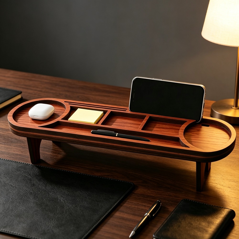 Organizador de Mesa de Madeira - Home Office Call Center avaliação e preço