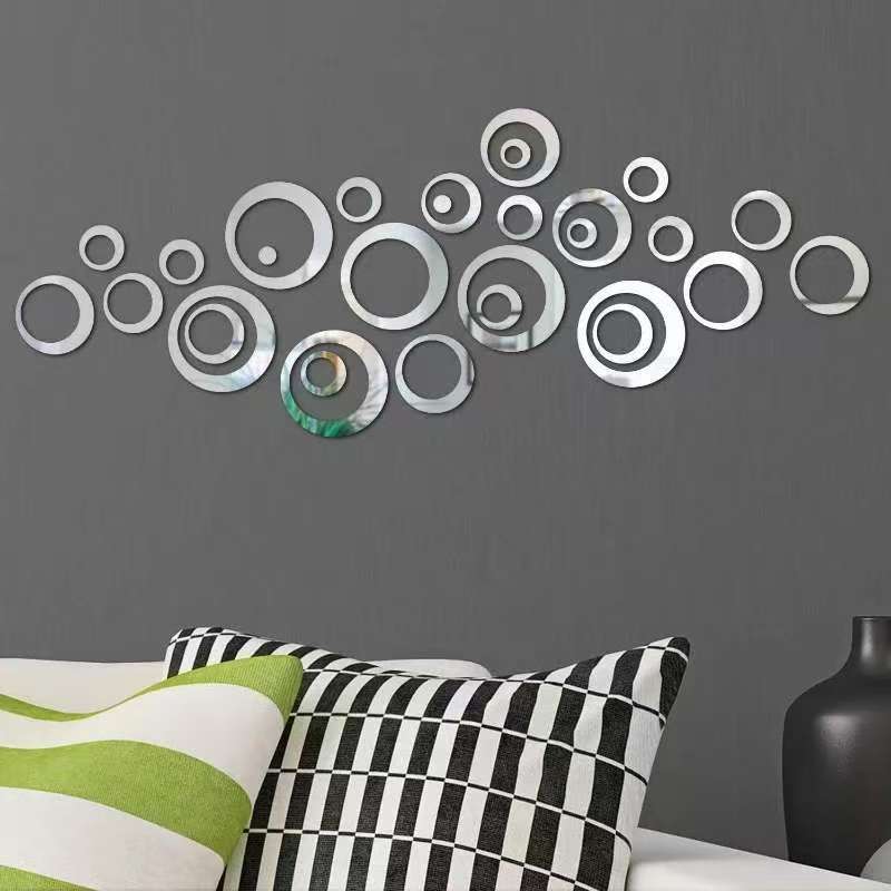 24 pçs espelho circular adesiv - Home Office Wallpaper avaliação e preço