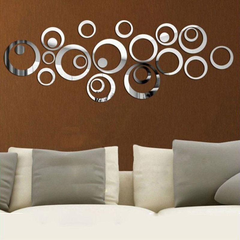 24 pçs espelho circular adesiv - Home Office Wallpaper avaliação e preço
