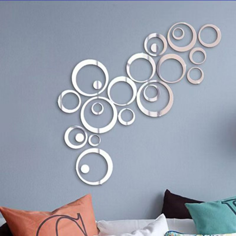 24 pçs espelho circular adesiv - Home Office Wallpaper avaliação e preço